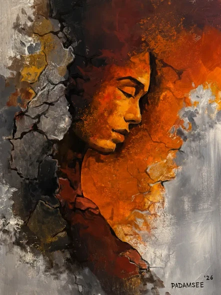 WOMAN OF SILENCE AND SHADOW (PRT-18703-123854) - Canvas Art Print - 31in X 42in