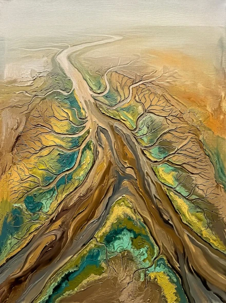 Rooted Rivers (PRT-15697-123984) - Canvas Art Print - 45in X 60in