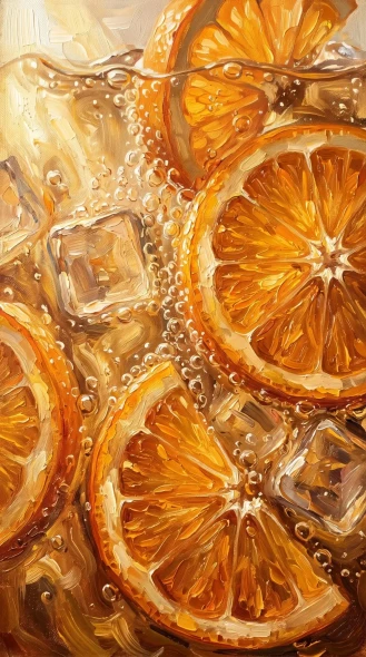 Amber Citrus Glow (PRT-15697-123962) - Canvas Art Print - 33in X 60in