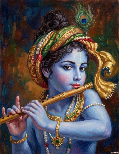 Where The Flute Awakens The Soul. (PRT-15697-124052) - Canvas Art Print - 32in X 42in