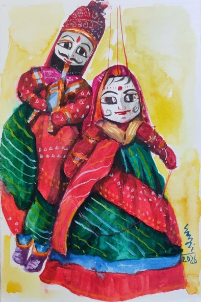 Kathputli Series (PRT-7901-124039) - Canvas Art Print - 24in X 36in