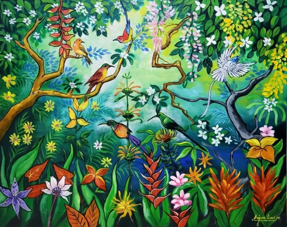 Celebration Of Nature 2 (ART-82-124024) - Handpainted Art Painting - 30in X 24in