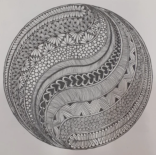 Flowing Harmony – Intricate Paisley Mandala Art (ART-18546-124095) - Handpainted Art Painting - 10in X 13in