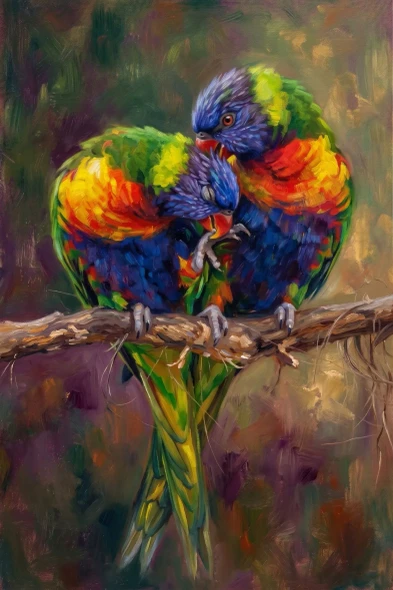 The Chromatic Embrace (PRT-15697-124518) - Canvas Art Print - 40in X 60in