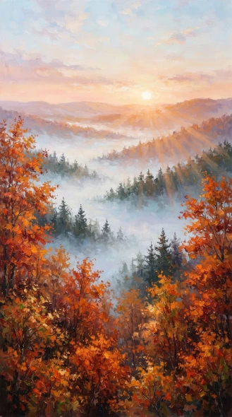 Golden Whispers Across The Valley (PRT-16861-124495) - Canvas Art Print - 33in X 60in