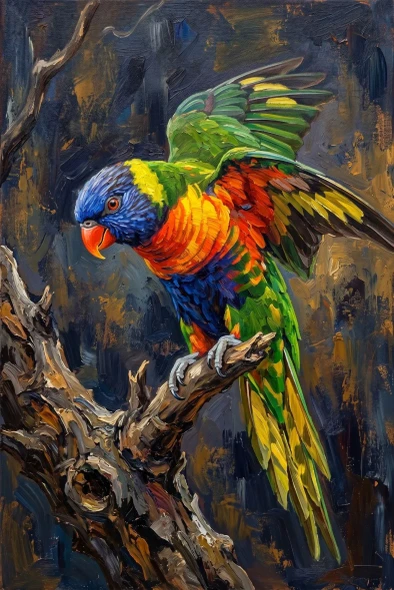 Prismatic Wings In Flight (PRT-15697-124485) - Canvas Art Print - 40in X 60in