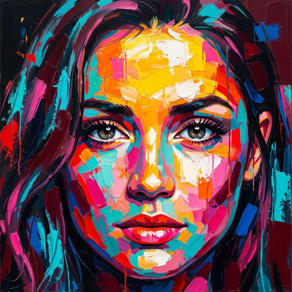 Vibrant Echoes Of Emotion (PRT-15697-124267) - Canvas Art Print - 60in X 60in