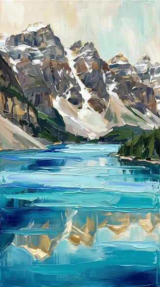 Glacial Sapphire Heights (PRT-16861-124486) - Canvas Art Print - 33in X 60in