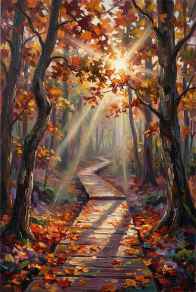 Path Of Gilded Sunbeams (PRT-15697-124626) - Canvas Art Print - 40in X 60in