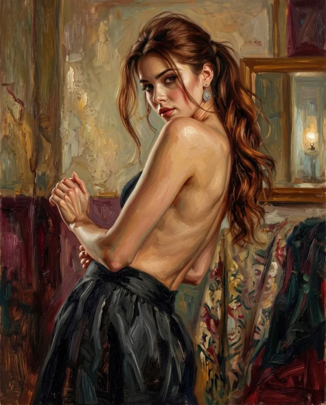 Amber Shadows And Silk (PRT-16861-124576) - Canvas Art Print - 48in X 60in