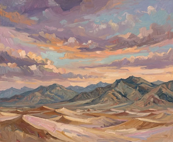 Desert Dunes At Sunset (PRT-15697-124565) - Canvas Art Print - 60in X 49in