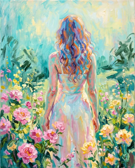 Whispers Of The Sunlit Garden (PRT-16861-124583) - Canvas Art Print - 48in X 60in