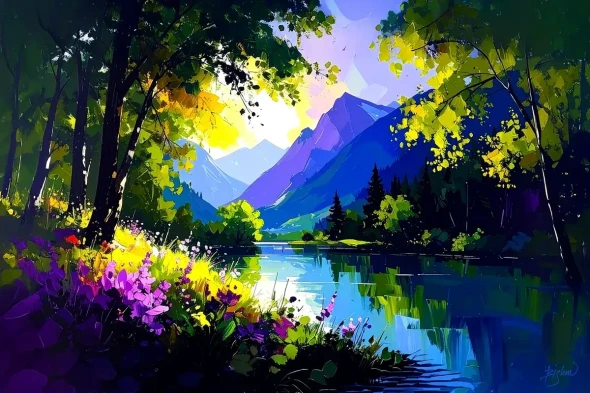 Chromatic-Wilderness (PRT-18873-124352) - Canvas Art Print - 36in X 24in