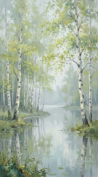 Whispers Of Silver Birch (PRT-15697-124656) - Canvas Art Print - 33in X 60in