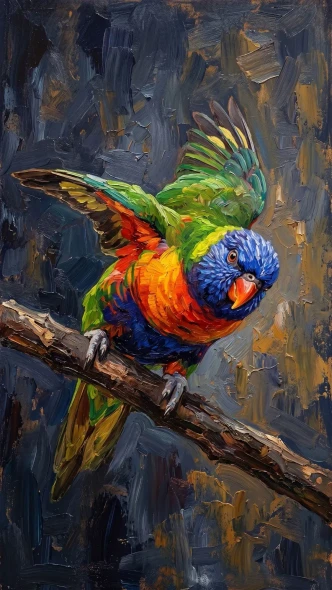 Wings Of Chromatic Rhythm (PRT-15697-124519) - Canvas Art Print - 34in X 60in