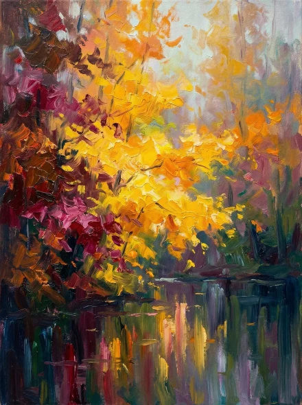 Gilded Canopy At Twilight (PRT-15697-124662) - Canvas Art Print - 45in X 60in