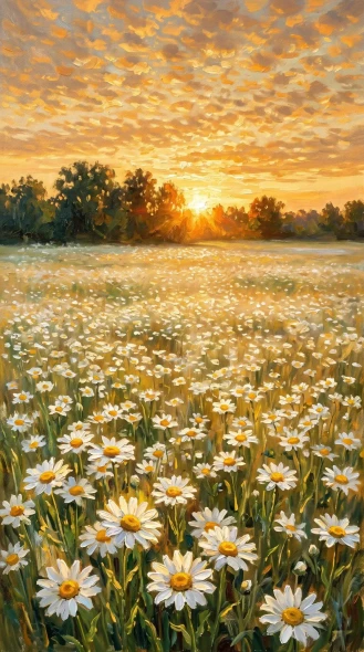 Golden Meadow Slumber (PRT-16861-124507) - Canvas Art Print - 33in X 60in