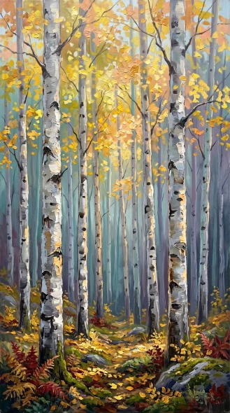 Whispers Of Golden Woods (PRT-16861-124510) - Canvas Art Print - 33in X 60in