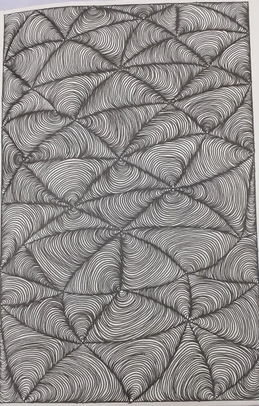 Infinite Flow – Organic Geometric Line Art (ART-18546-124692) - Handpainted Art Painting - 8in X 10in