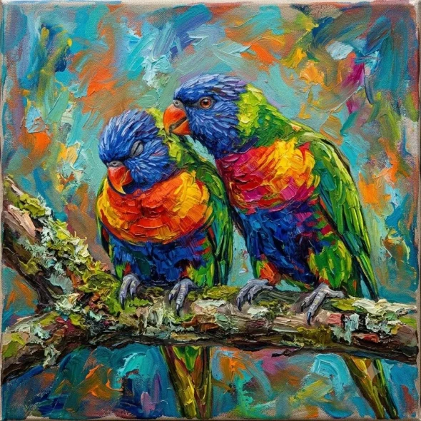 Whispers In Chromatic Brilliance (PRT-15697-124756) - Canvas Art Print - 60in X 60in