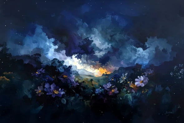 Garden Of The Last Night (PRT-18873-124354) - Canvas Art Print - 36in X 24in