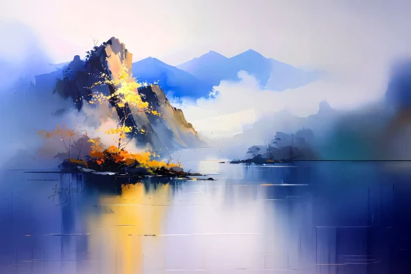 The Painted Silence (PRT-18873-124331) - Canvas Art Print - 36in X 24in