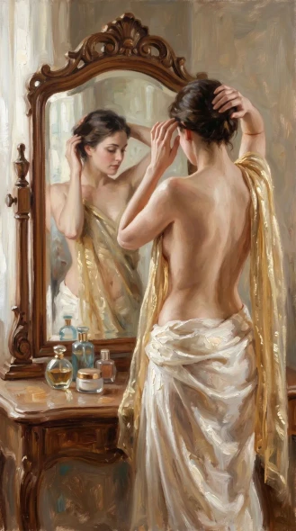 Reflection In Gilded Light (PRT-16861-124723) - Canvas Art Print - 33in X 60in