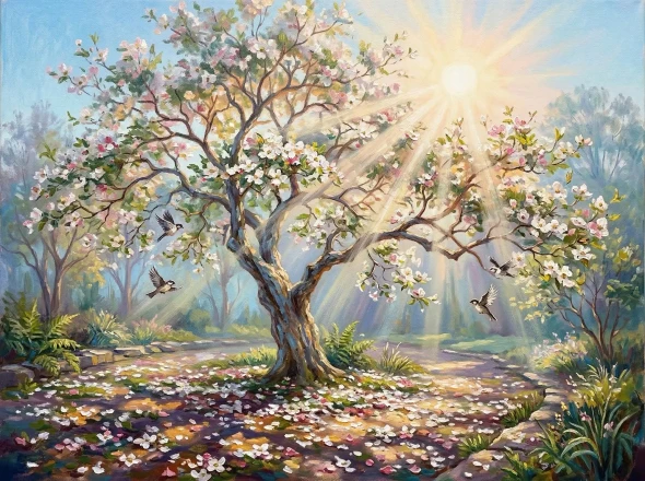 Awakening In Radiant Bloom (PRT-15697-124731) - Canvas Art Print - 60in X 45in