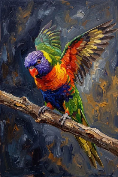 Wings Of Prismatic Fire (PRT-15697-124420) - Canvas Art Print - 40in X 60in