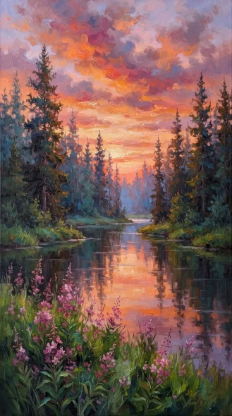 Echoes Of Golden Dusk (PRT-16861-124388) - Canvas Art Print - 33in X 60in