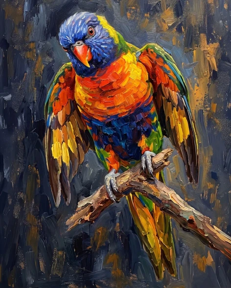 Prismatic Sentinel In Indigo (PRT-15697-124539) - Canvas Art Print - 48in X 60in