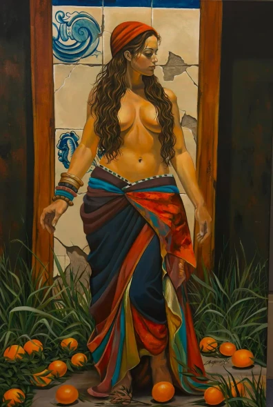 "Awakening Of The Soul " (ART-17340-124973) - Handpainted Art Painting - 31in X 47in