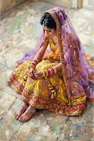 Sacred Gold And Sheer Veil (PRT-15697-124893) - Canvas Art Print - 40in X 60in