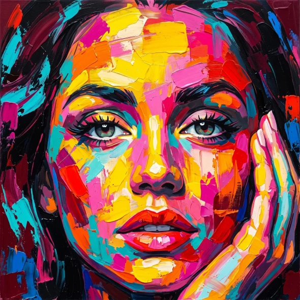 Vibrant Soul In Reflection (PRT-15697-124269) - Canvas Art Print - 60in X 60in