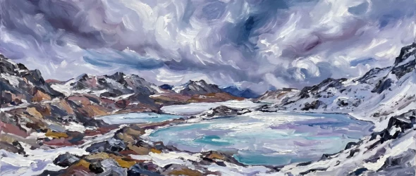 Sela Pass Frozen Solitude (PRT-15697-124988) - Canvas Art Print - 60in X 25in
