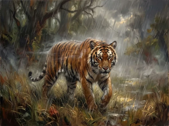 Monarch Of The Monsoon Mist (PRT-15697-124969) - Canvas Art Print - 60in X 45in