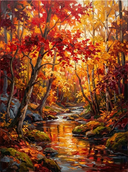 Canopy Of Autumn Flames (PRT-15697-124896) - Canvas Art Print - 45in X 60in