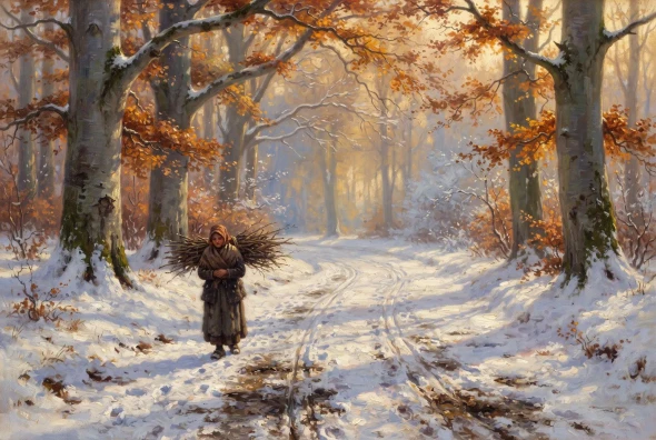 Winter Sun On Beech Road (PRT-16861-125129) - Canvas Art Print - 60in X 40in