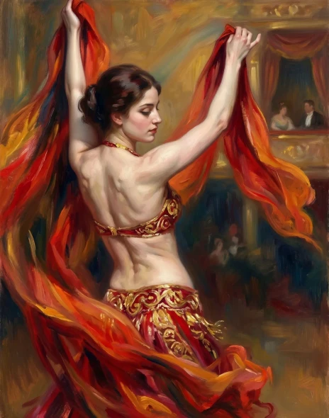 Scarlet Motion In Light (PRT-16861-124819) - Canvas Art Print - 47in X 60in