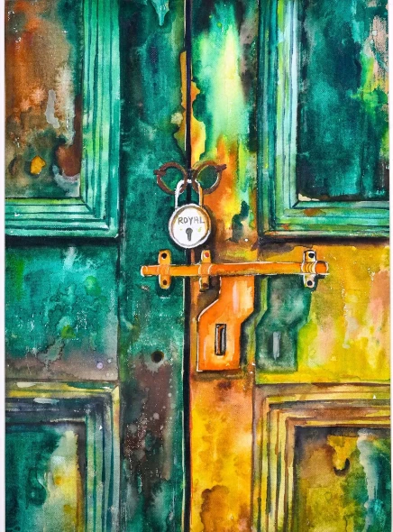 Guardians Of Time (ART-8183-125369) - Handpainted Art Painting - 16in X 20in