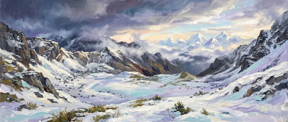 Echoes Of The High Basin (PRT-15697-124924) - Canvas Art Print - 60in X 25in
