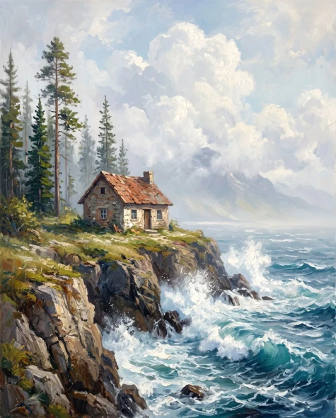 Solitude Above The Surge (PRT-15697-125408) - Canvas Art Print - 48in X 60in