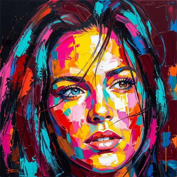 Prismatic Gaze In Motion (PRT-15697-124199) - Canvas Art Print - 60in X 60in