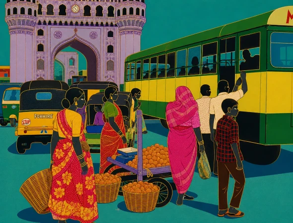 Daily Passage, Charminar (PRT-17609-125168) - Canvas Art Print - 36in X 27in
