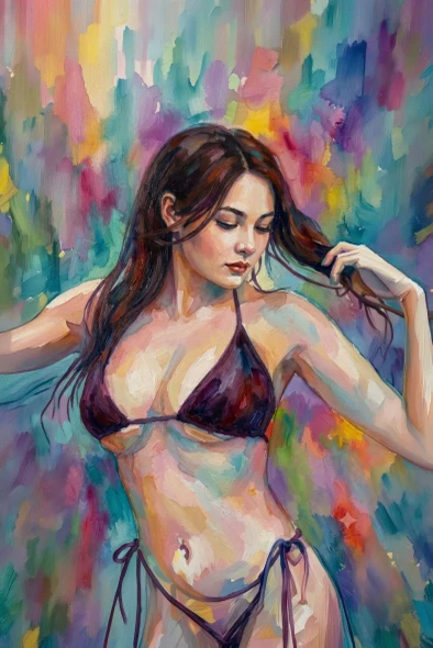 Prismatic Echoes Of Summer (PRT-16861-124810) - Canvas Art Print - 40in X 60in