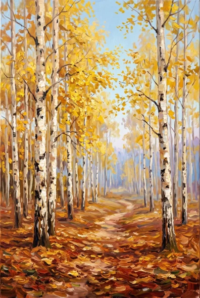 Gilded Canopy Birch Grove (PRT-15697-125520) - Canvas Art Print - 40in X 60in