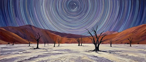Midnight Desert Silence (PRT-15697-125512) - Canvas Art Print - 60in X 25in