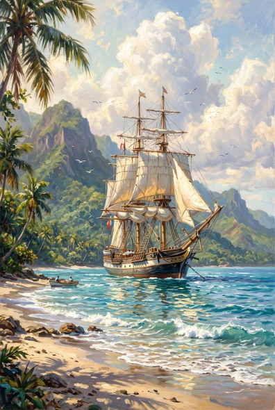Sunlit Haven Of Sails (PRT-15697-125193) - Canvas Art Print - 40in X 60in