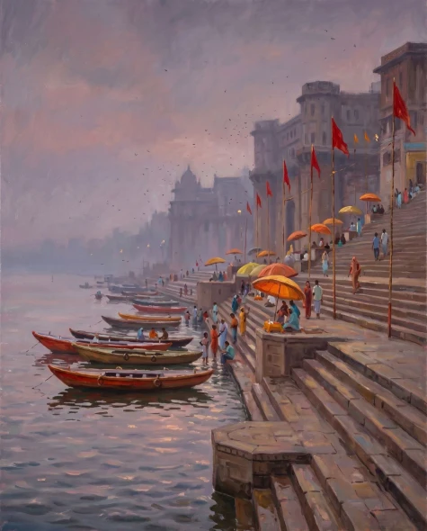 Twilight On The Ghats (PRT-15697-124942) - Canvas Art Print - 48in X 60in