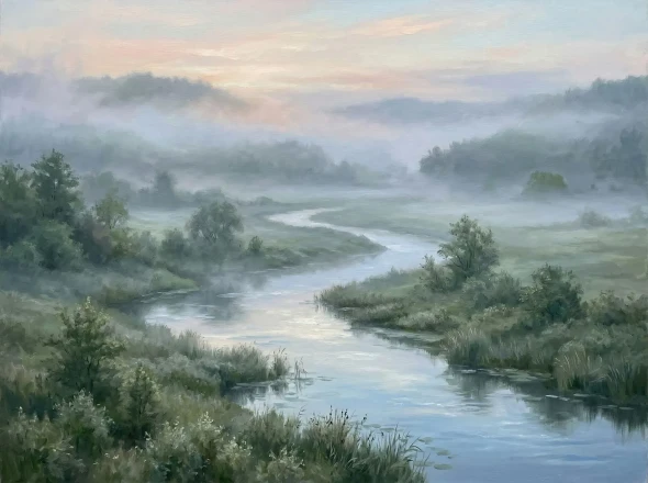 Whispers Of Dawn Mist (PRT-15697-124670) - Canvas Art Print - 60in X 45in